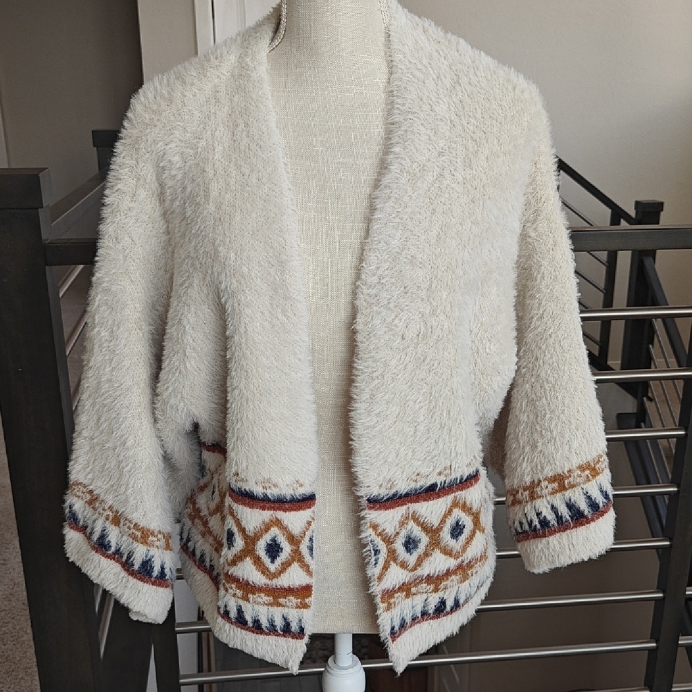 Cozy Cream Southwestern Cardigan Oversized